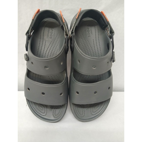 Crocs Men's Classic All Terrain Sandals 207711-0DA Gray Orange Sz 8 - Picture 6 of 8